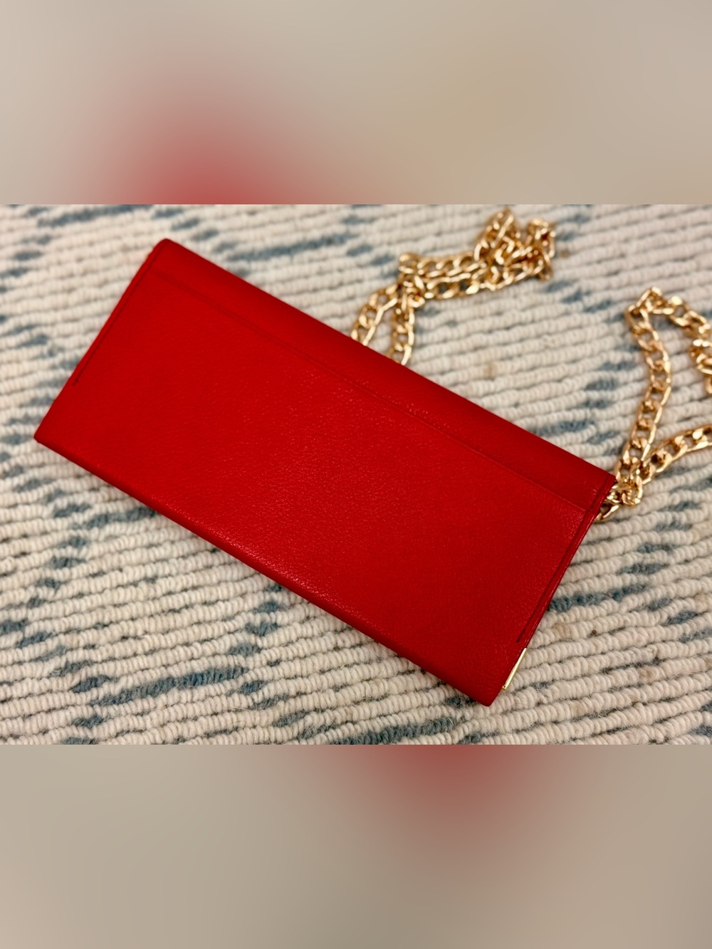 YSL Vintage 80’s Old Money Quiet Luxury Red Pebbled Leather Wallet W/ Crossbody - Picture 9 of 16